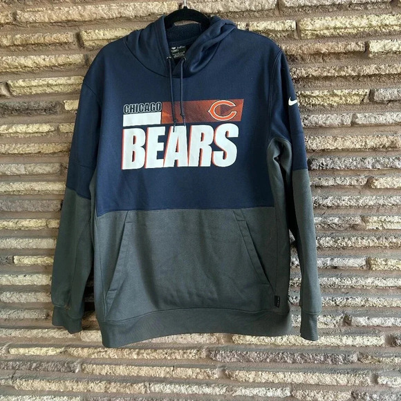 Nike NFL Chicago Bears Sideline Impact Lockup Performance Hoodie Size Large - Picture 1 of 8